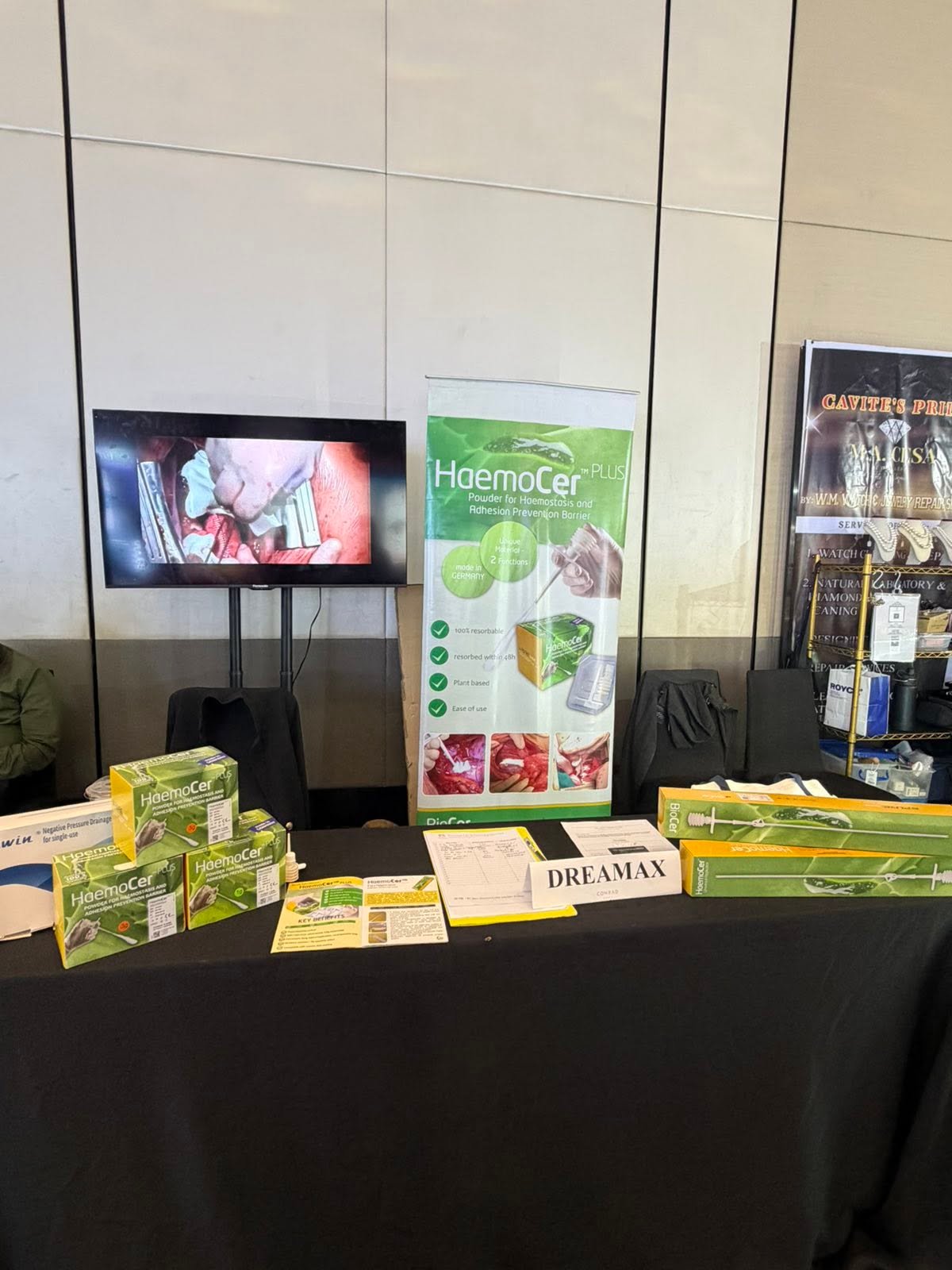 HaemoCer product display at a medical convention